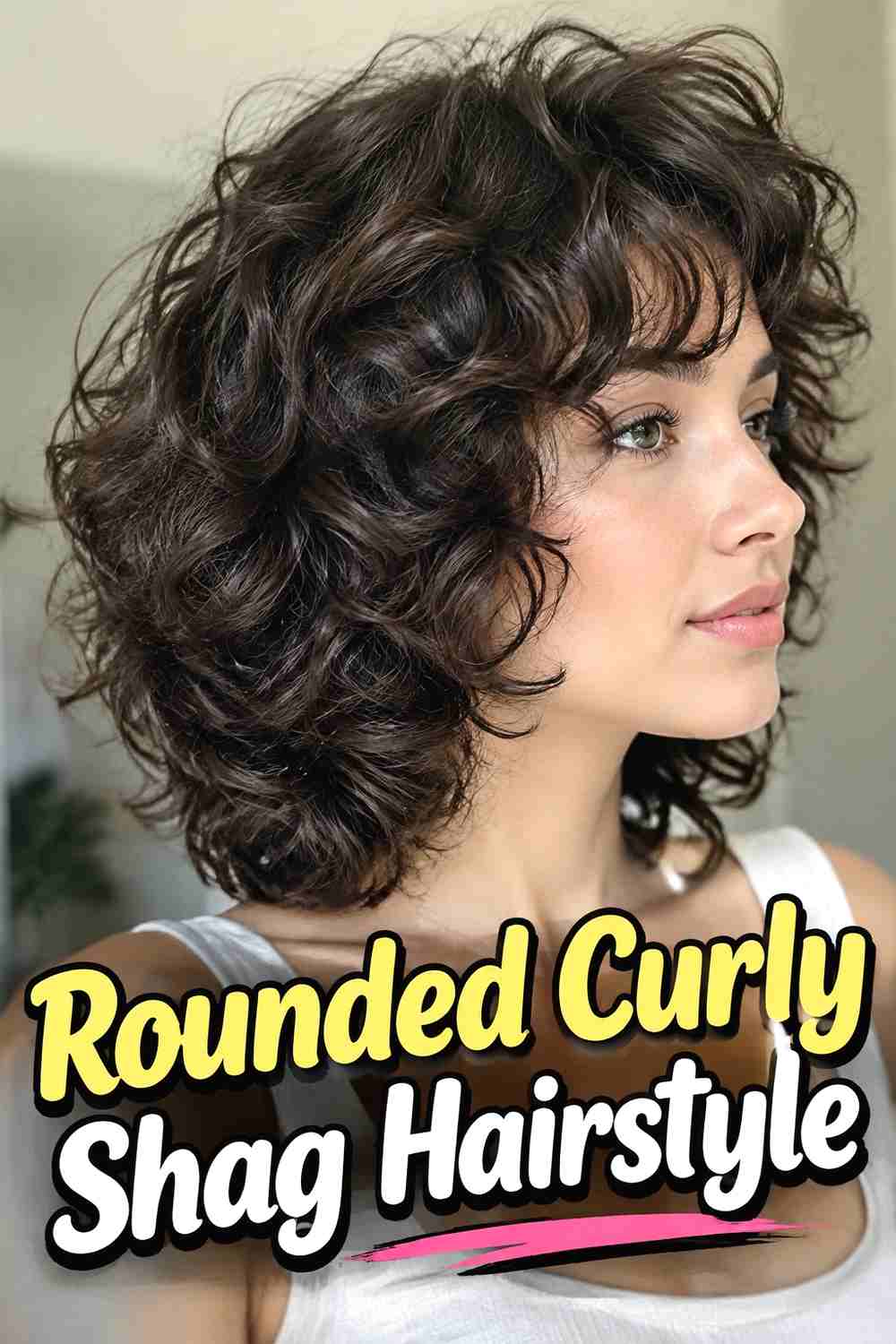 8. Rounded Curly Shag Hairstyle