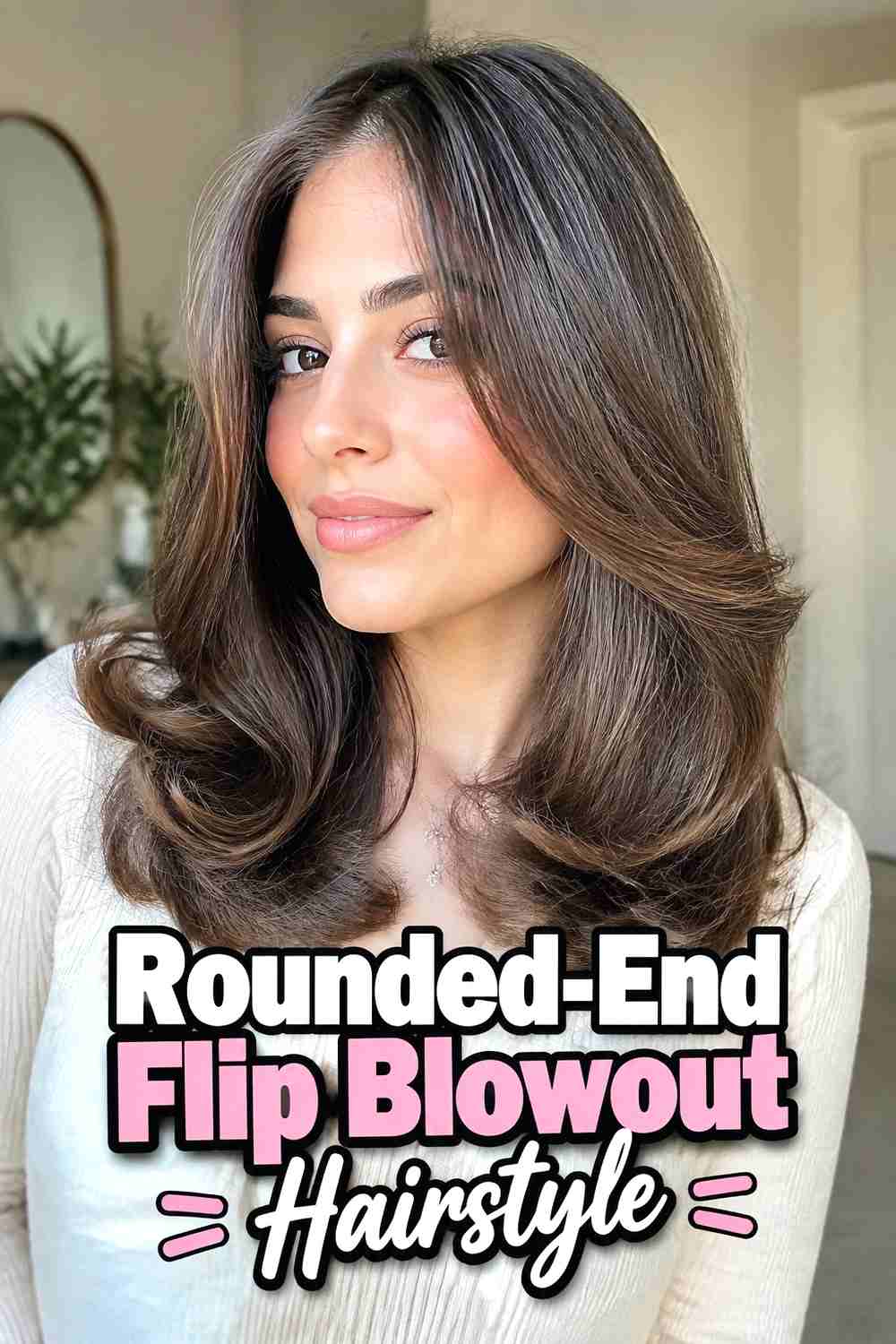 9. Rounded End Flip Blowout Hairstyle