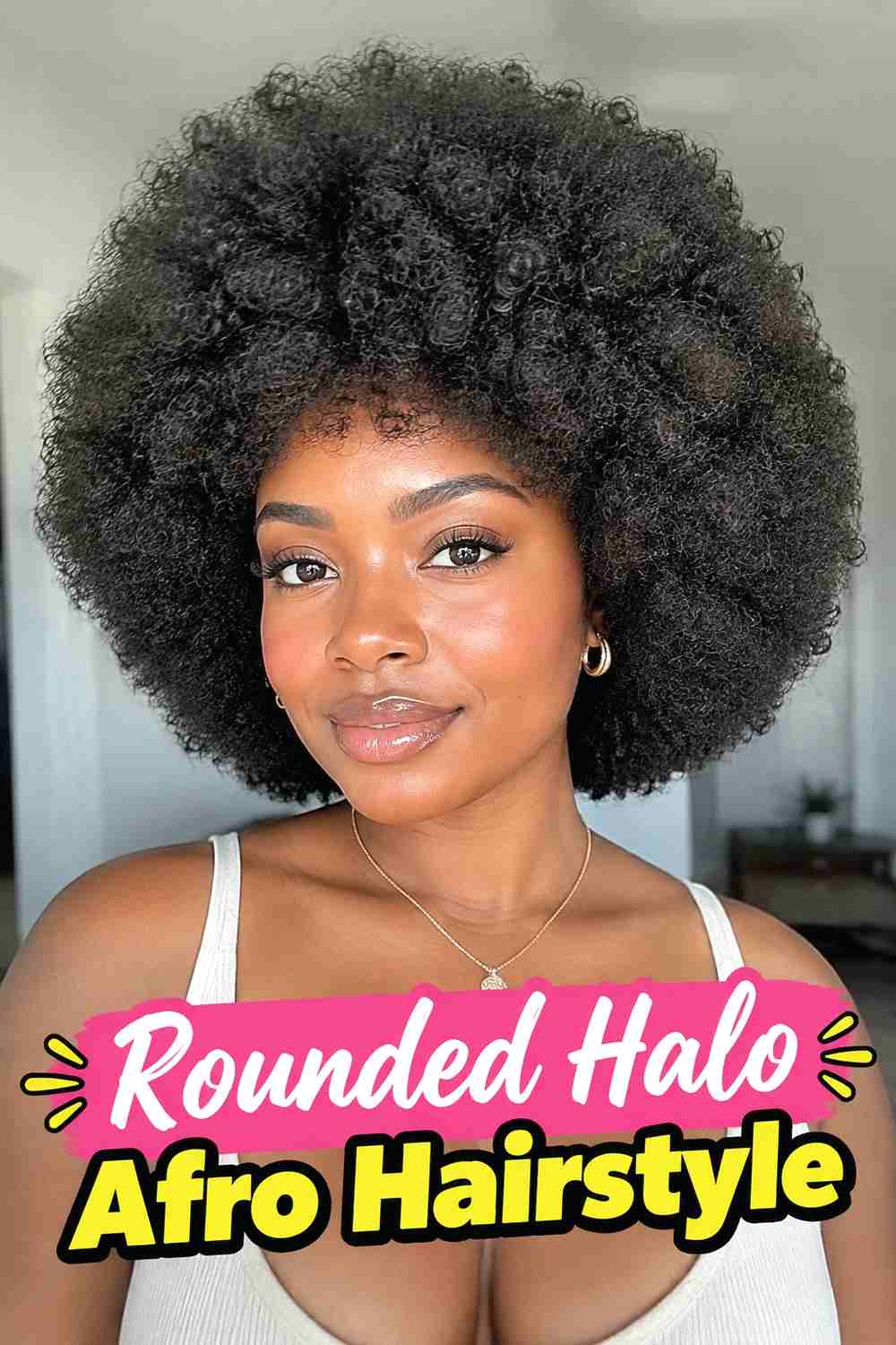 1. Rounded Halo Afro Hairstyle