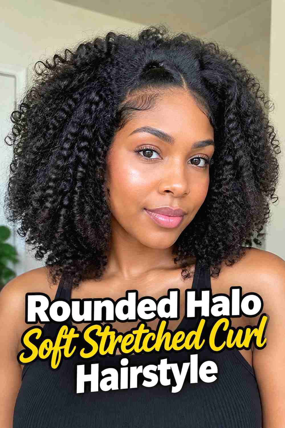 6. Rounded Halo Soft Stretched Curl Hairstyle