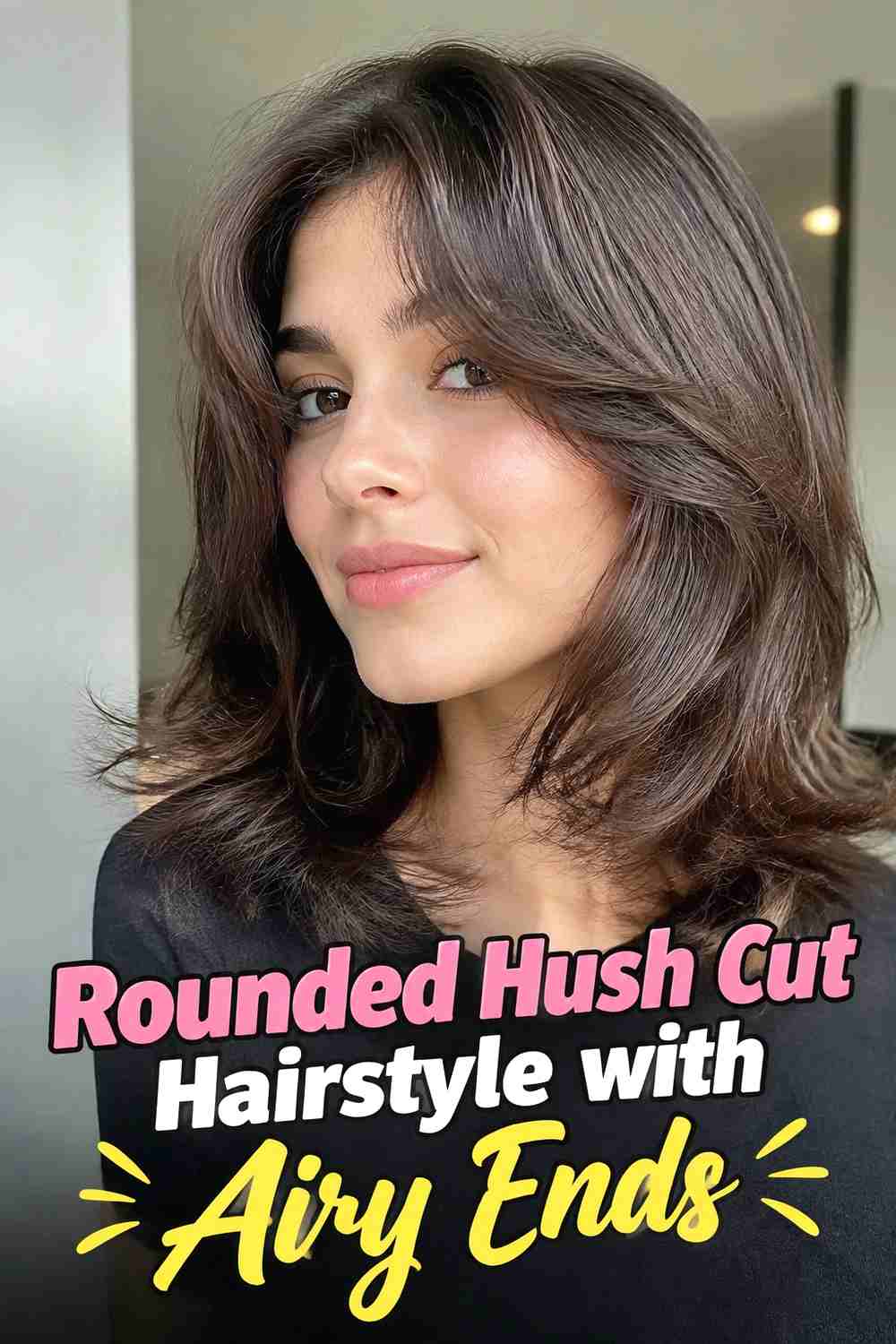 11. Rounded Hush Cut Hairstyle With Airy Ends
