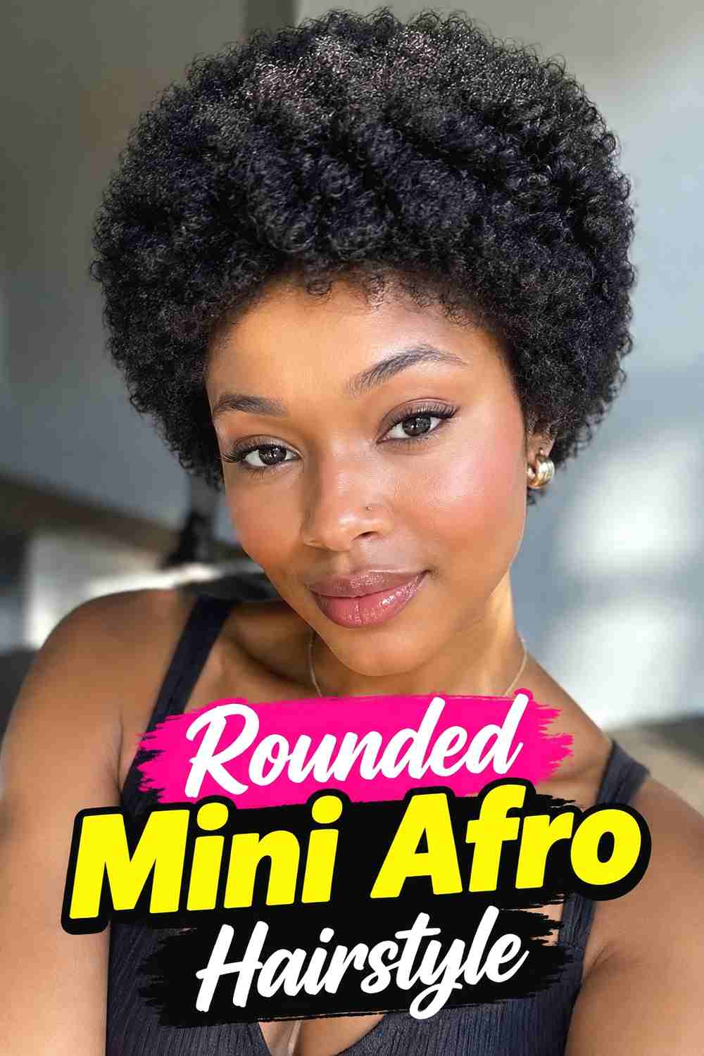 8. Rounded Mini Afro Hairstyle