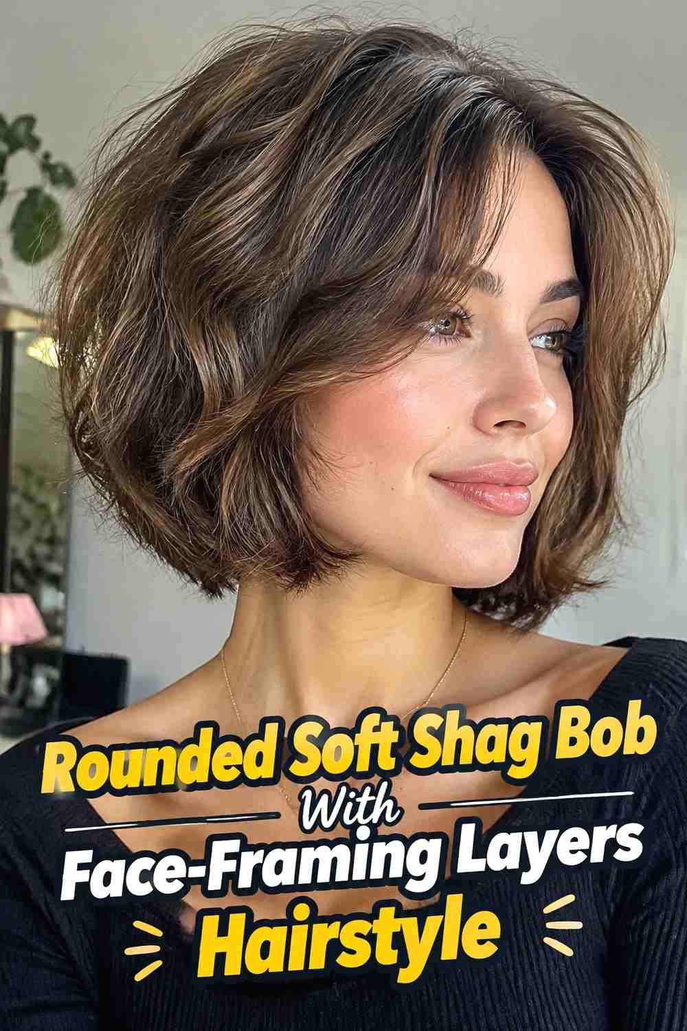 12. Rounded Soft Shag Bob With Face Framing Layers Hairstyle
