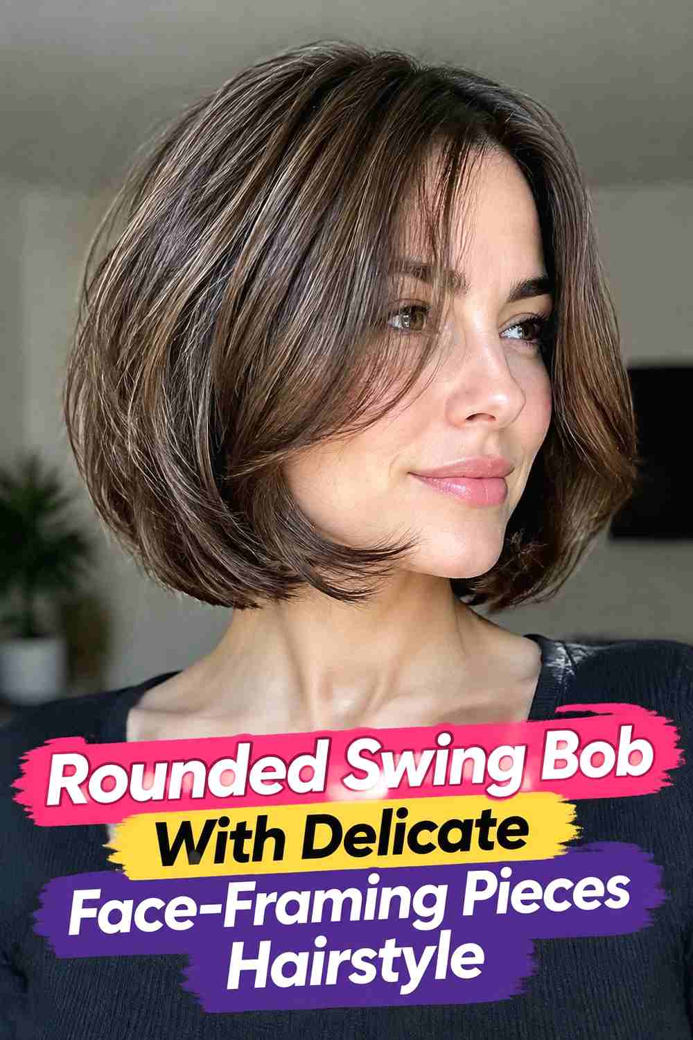 10. Rounded Swing Bob With Delicate Face Framing Pieces Hairstyle