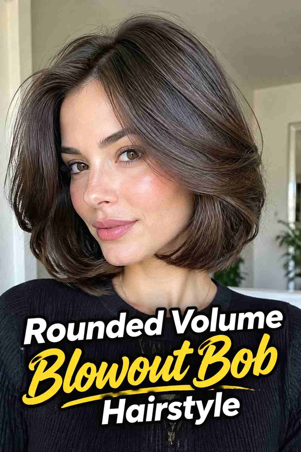 4. Rounded Volume Blowout Bob Hairstyle