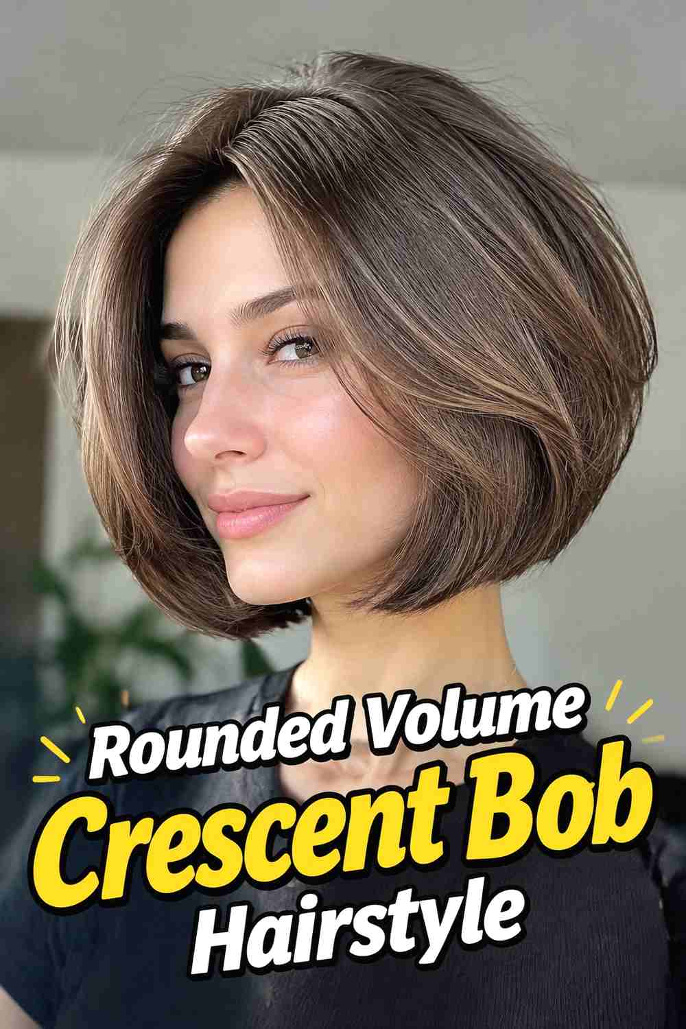 10. Rounded Volume Crescent Bob Hairstyle