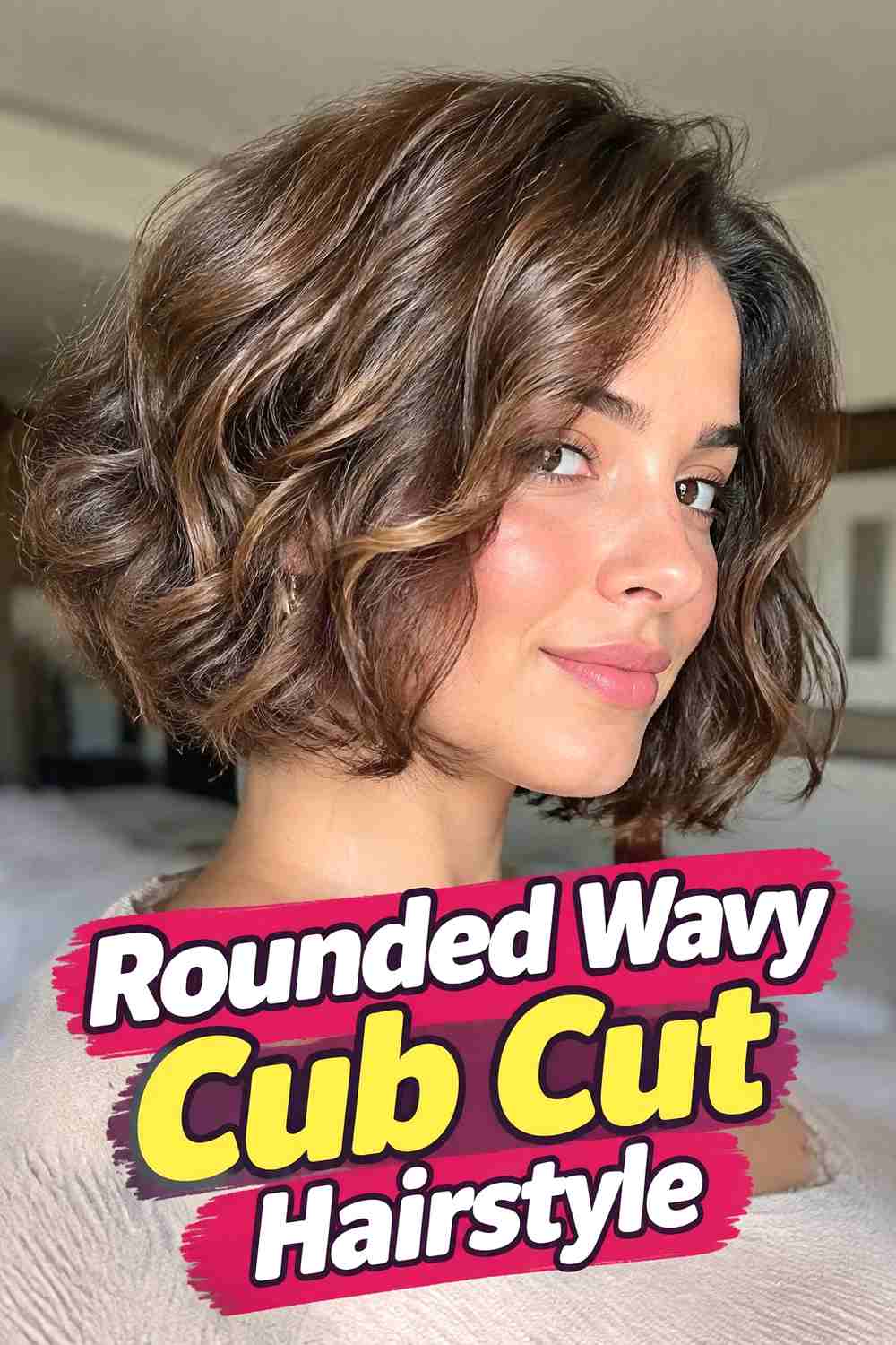 11. Rounded Wavy Cub Cut Hairstyle
