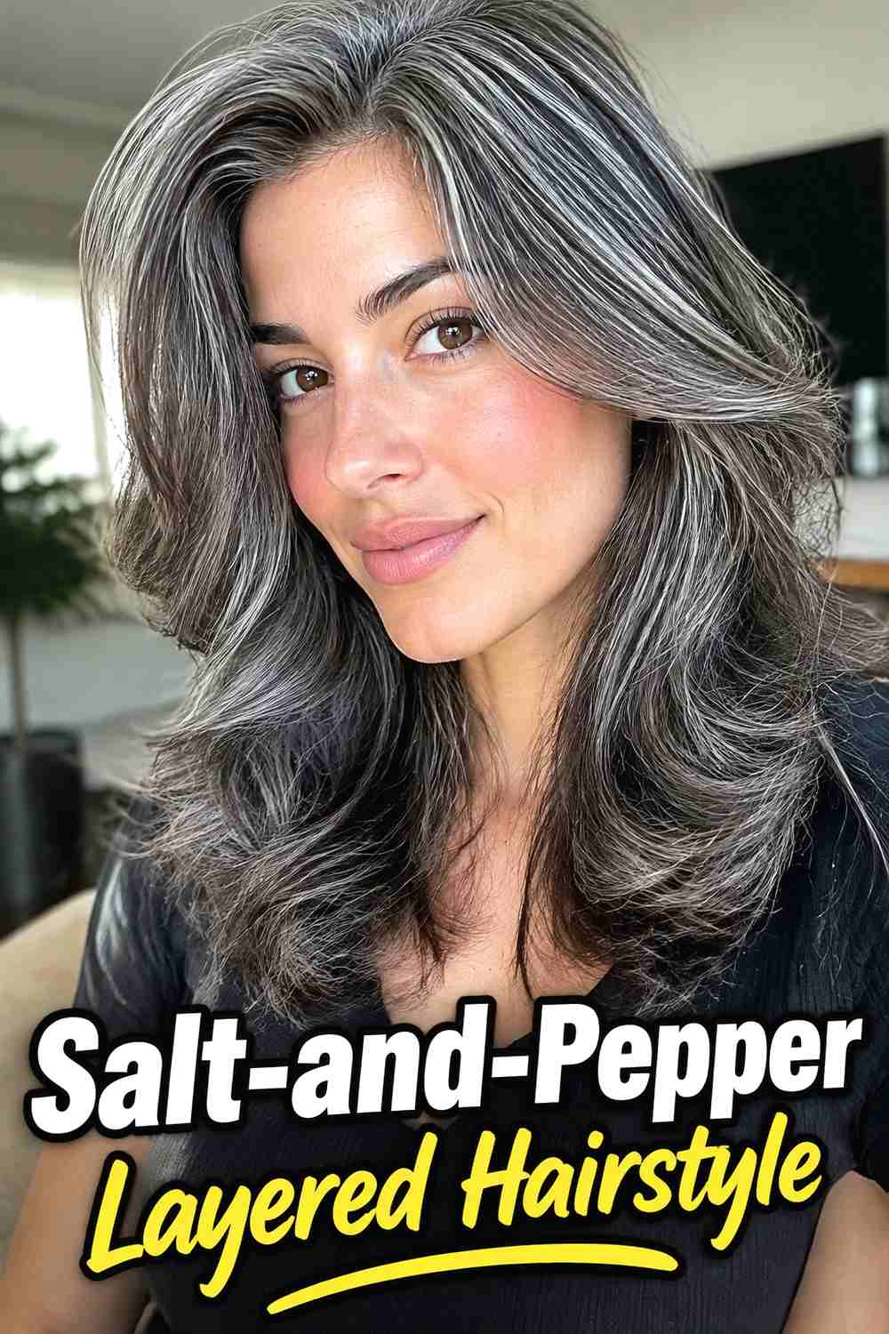 3. Salt And Pepper Layered Hairstyle