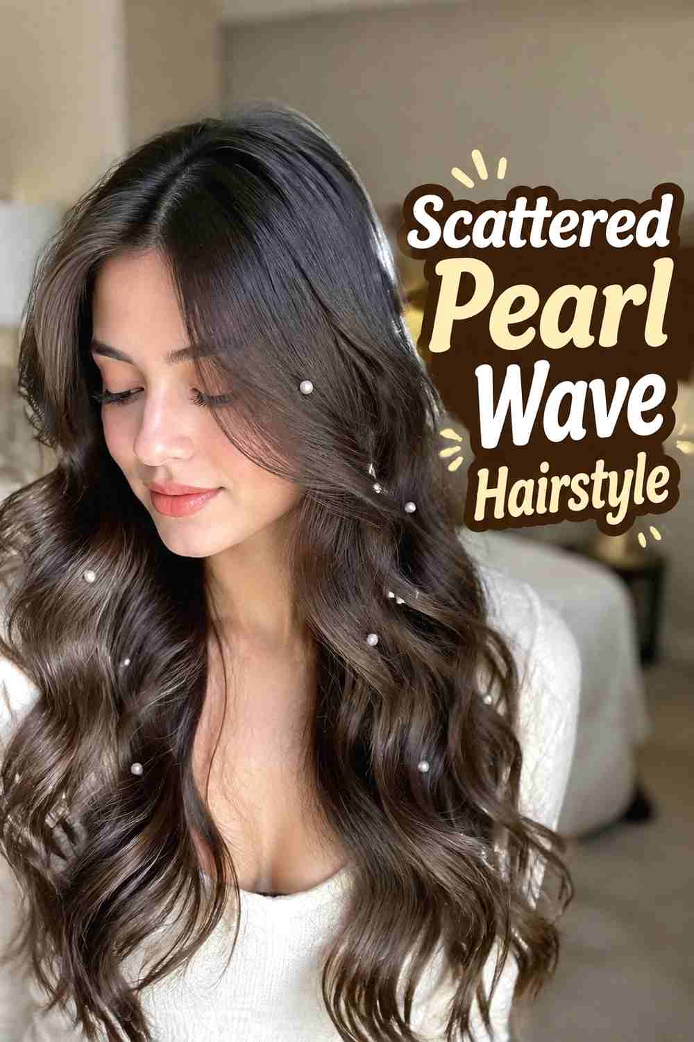 7. Scattered Pearl Wave Hairstyle