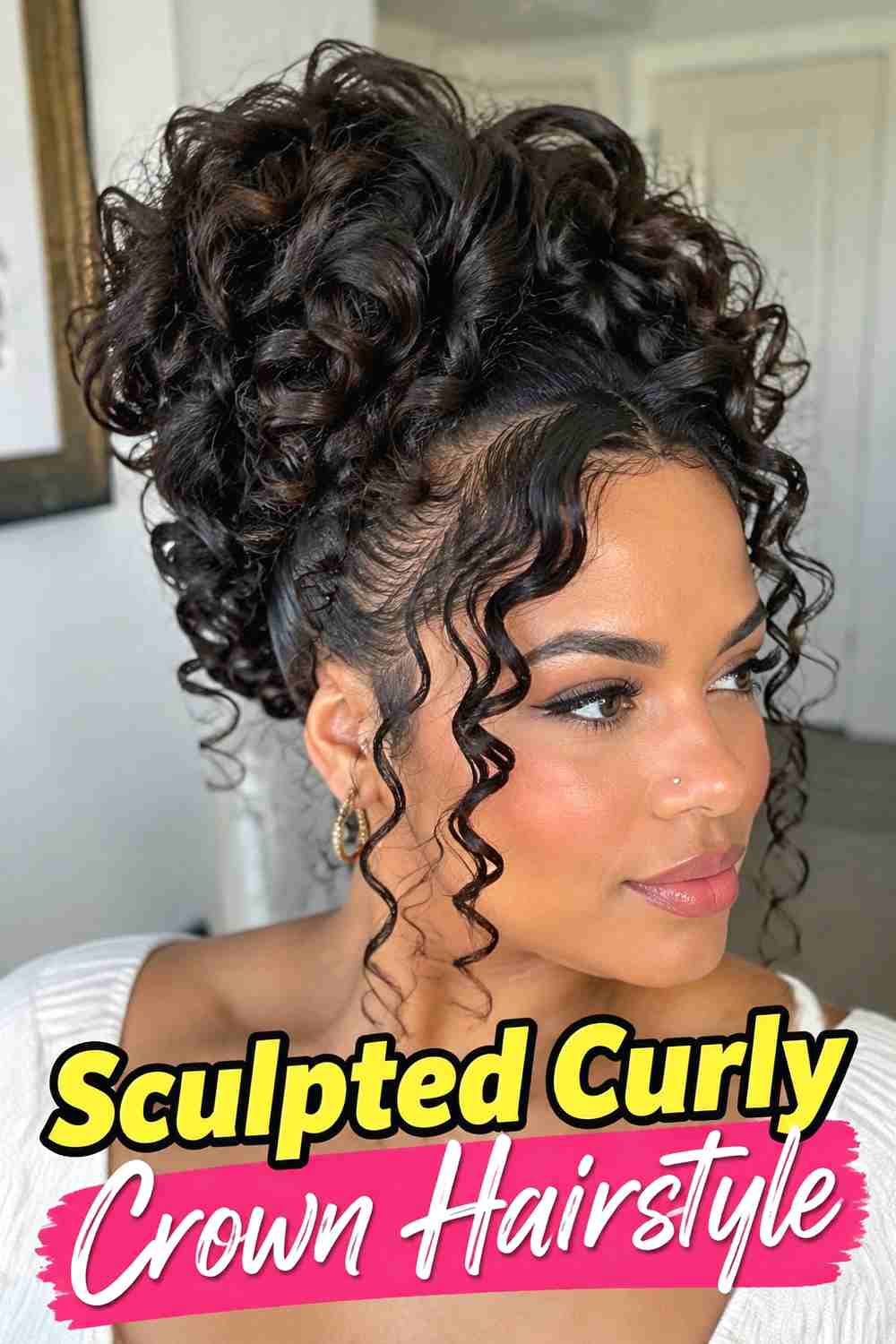 14. Sculpted Curly Crown Hairstyle