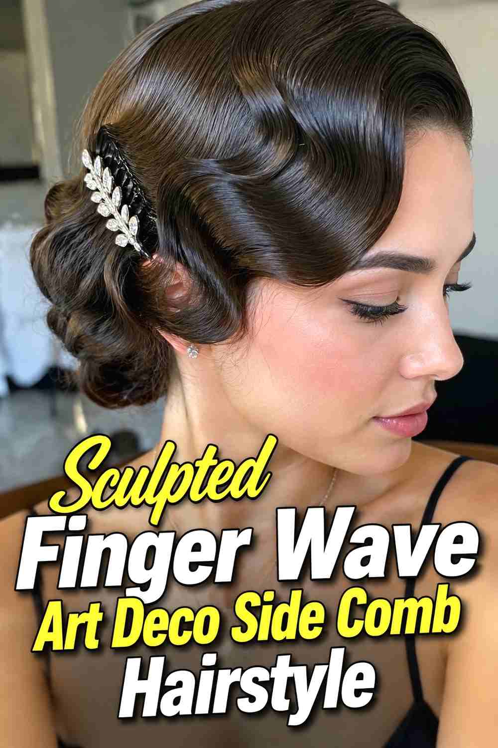 1. Sculpted Finger Wave Art Deco Side Comb Hairstyle