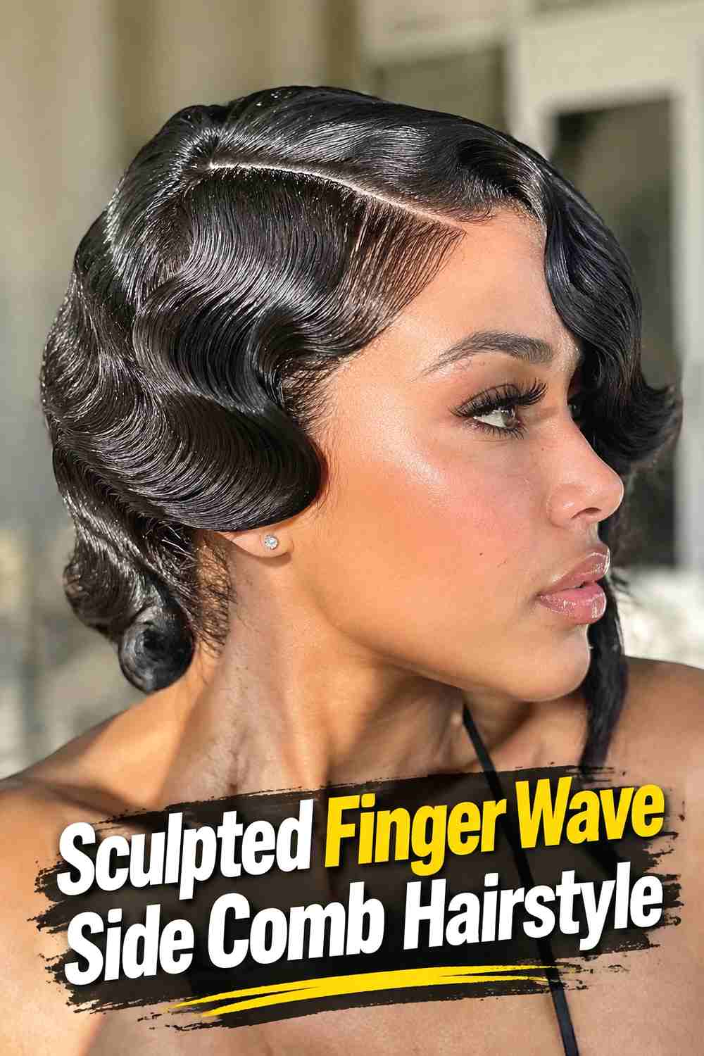 2. Sculpted Finger Wave Side Comb Hairstyle