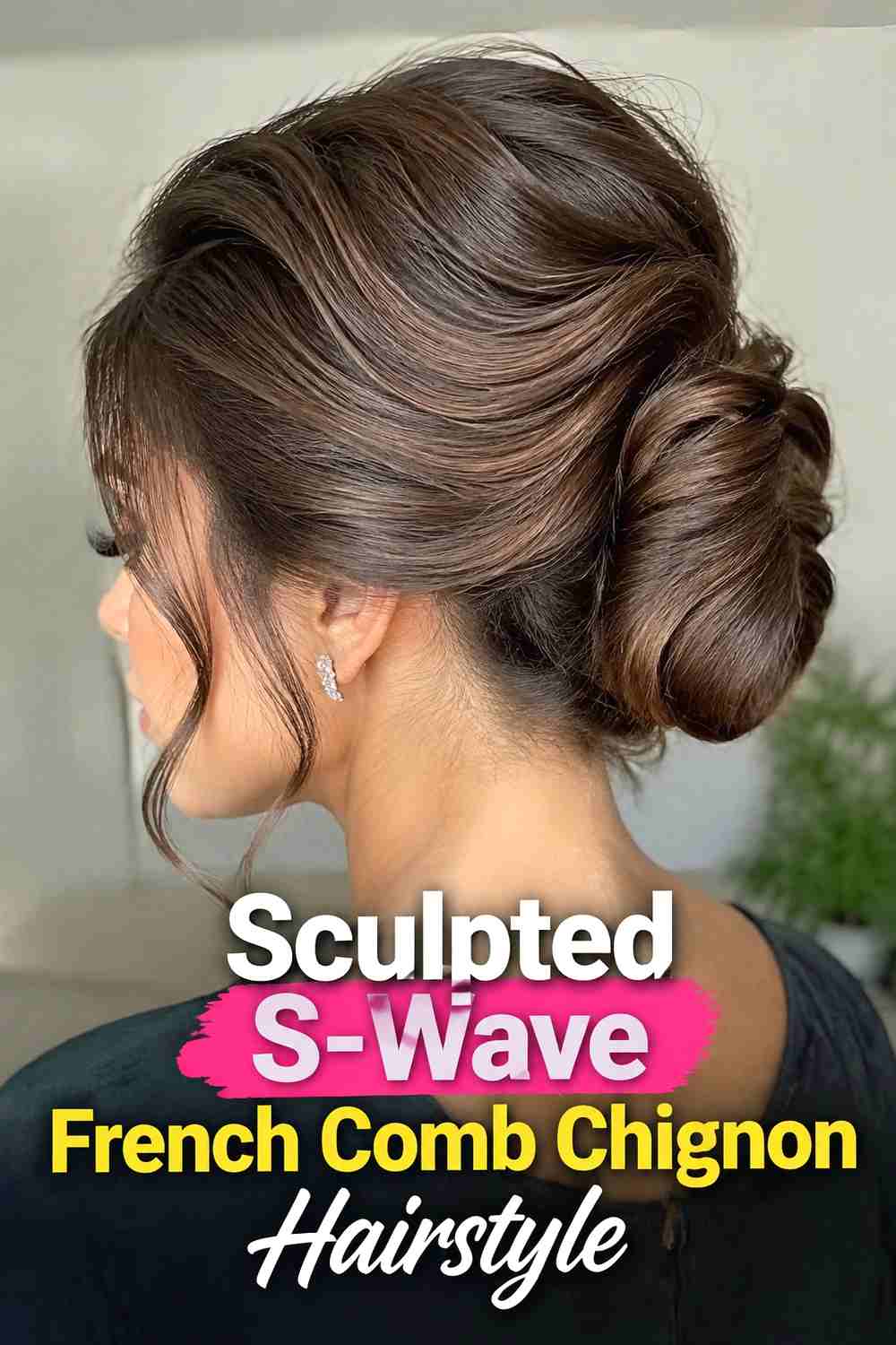 6. Sculpted S Wave French Comb Chignon Hairstyle