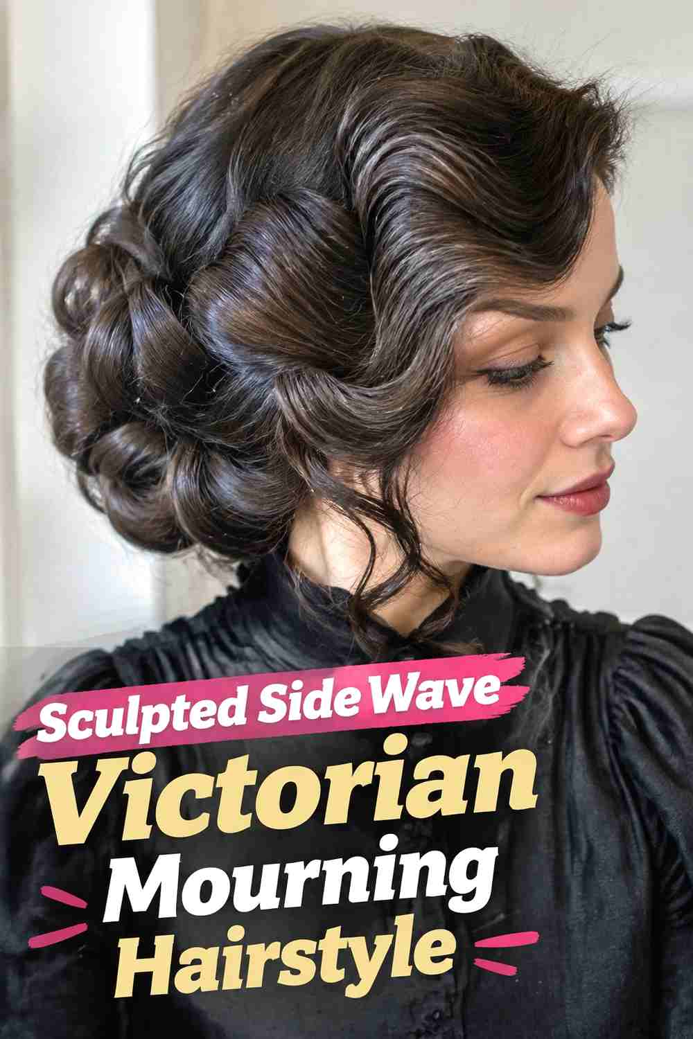 13. Sculpted Side Wave Victorian Mourning Hairstyle