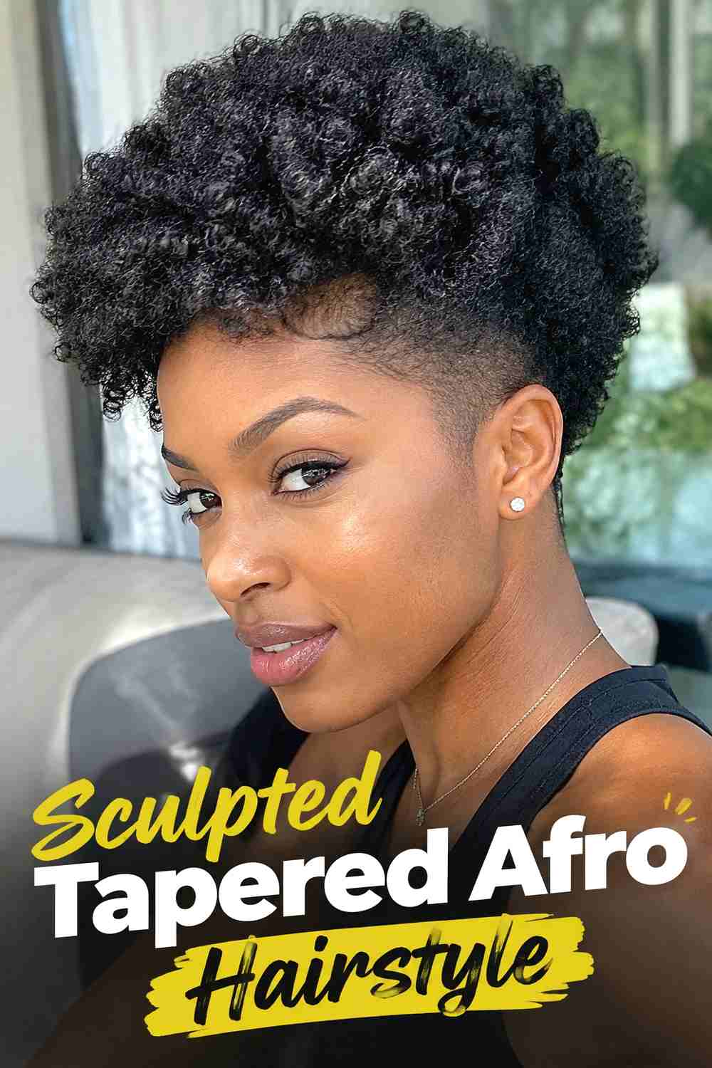 2. Sculpted Tapered Afro Hairstyle