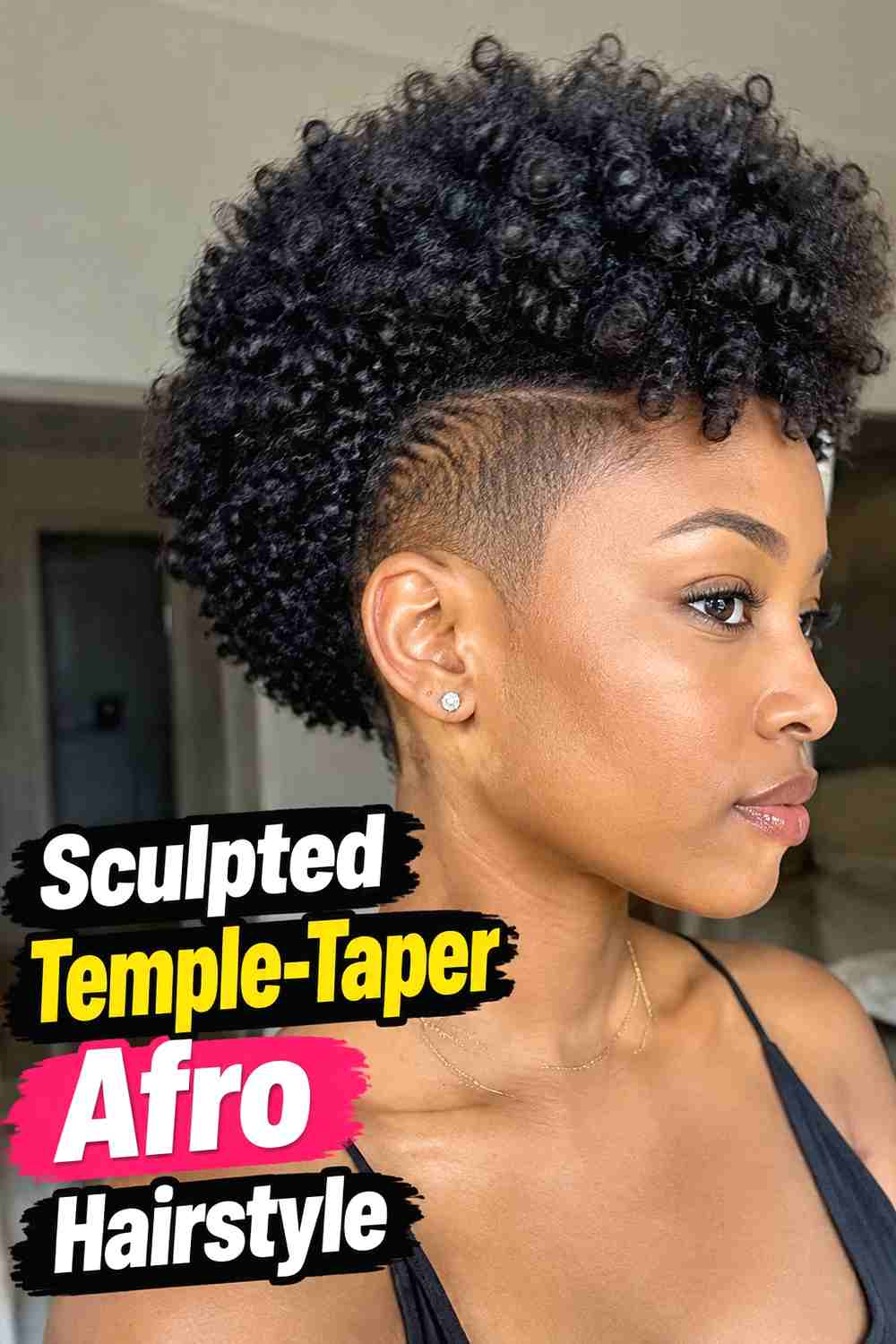 14. Sculpted Temple Taper Afro Hairstyle