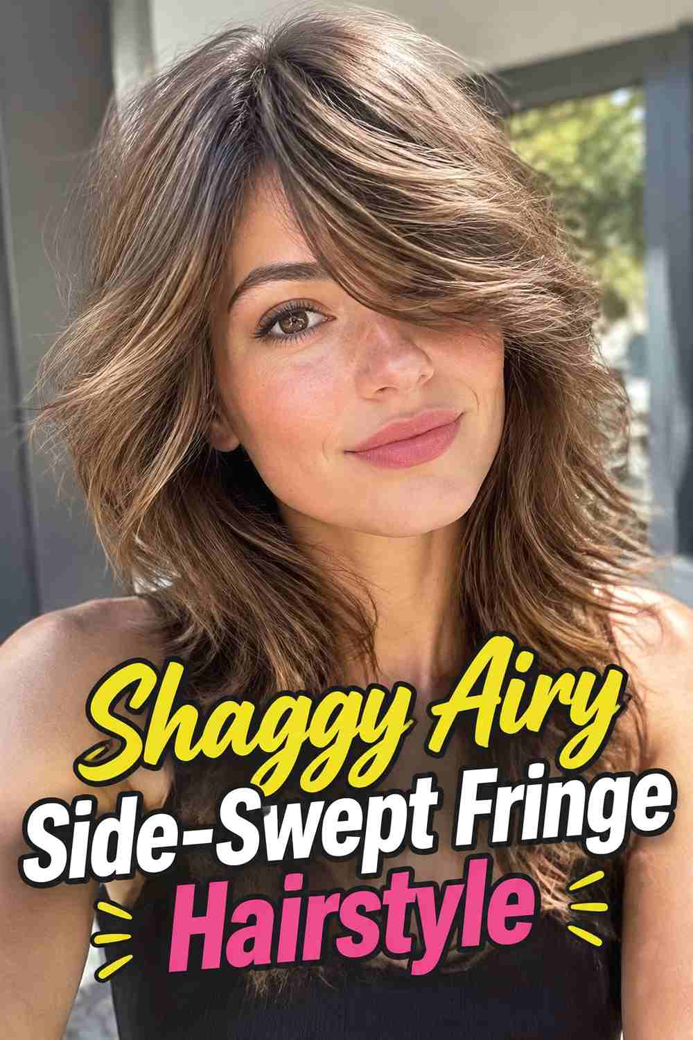14. Shaggy Airy Side Swept Fringe Hairstyle