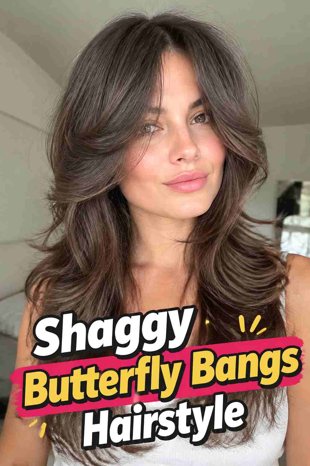11. Shaggy Butterfly Bangs Hairstyle