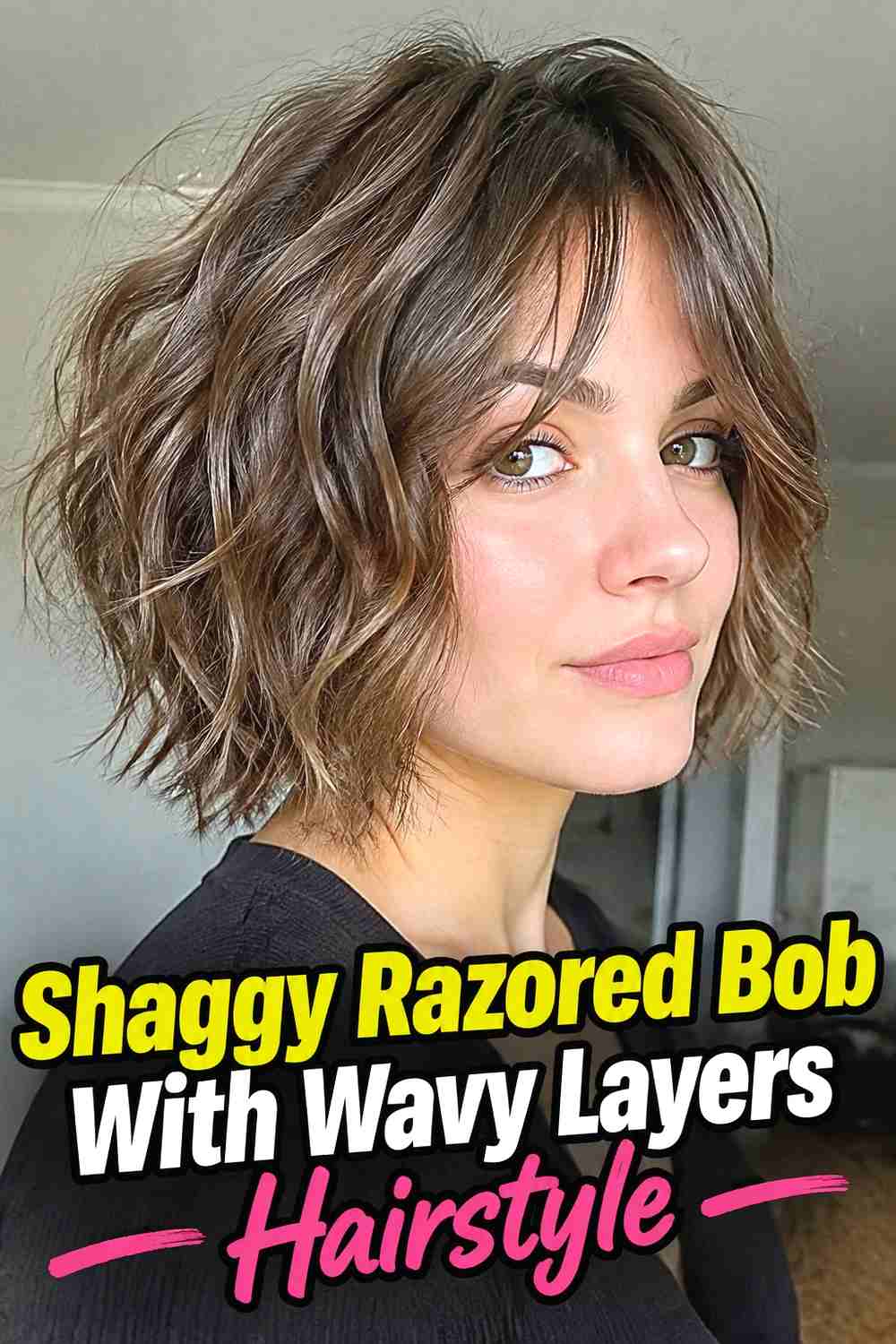 4. Shaggy Razored Bob With Wavy Layers Hairstyle