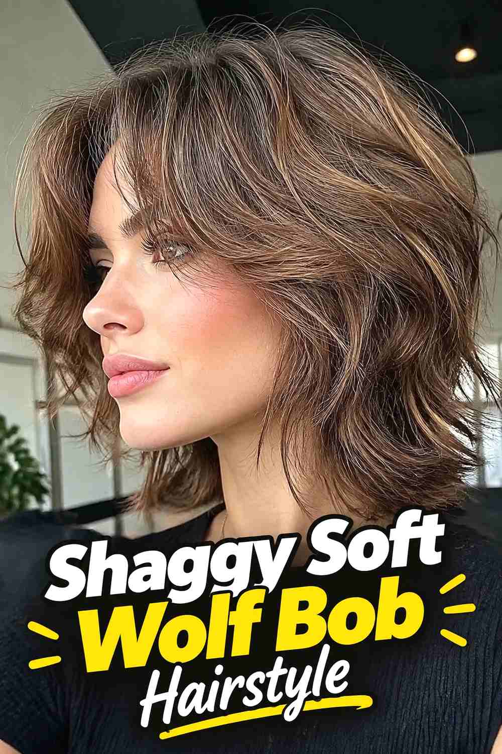 2. Shaggy Soft Wolf Bob Hairstyle