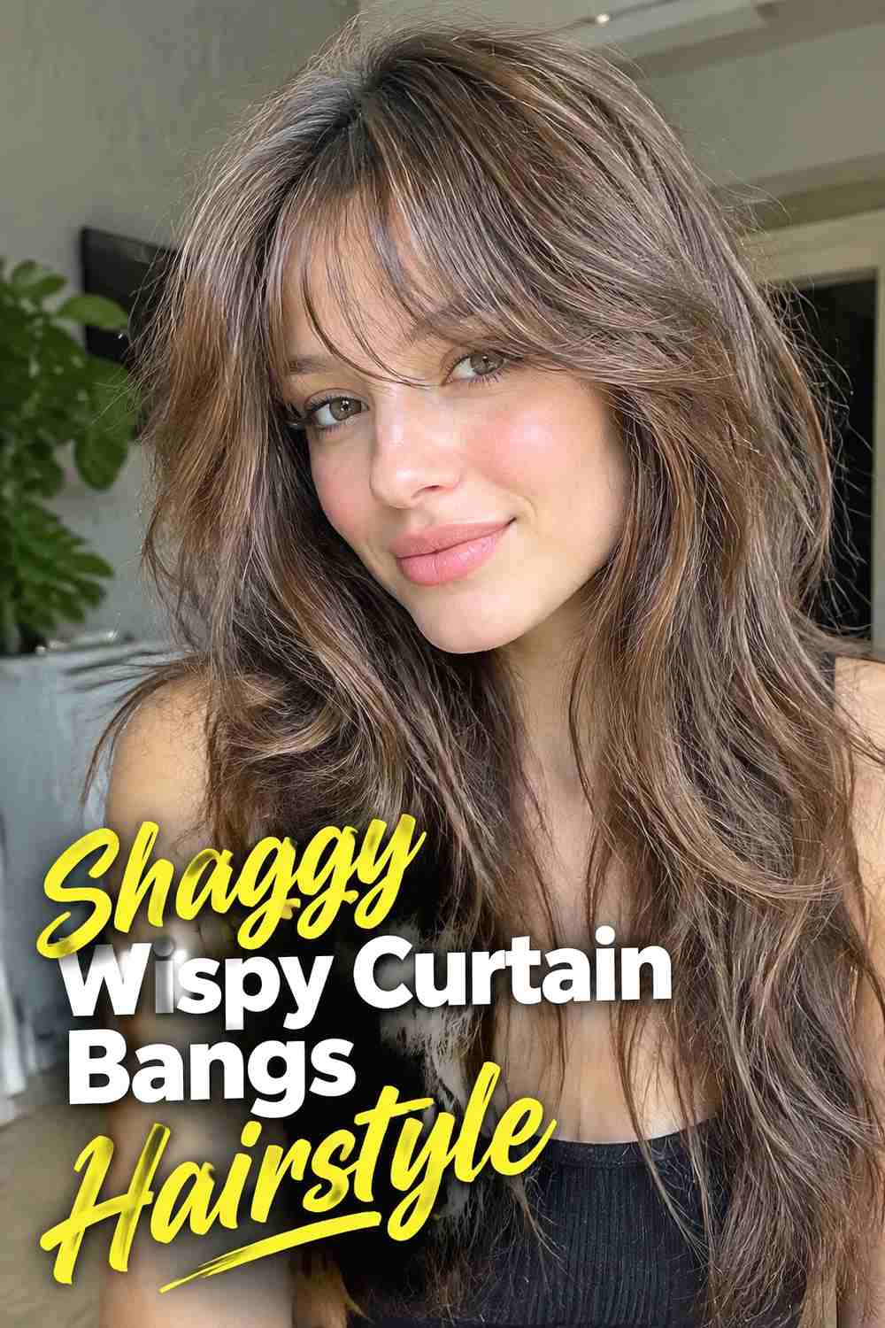 8. Shaggy Wispy Curtain Bangs Hairstyle