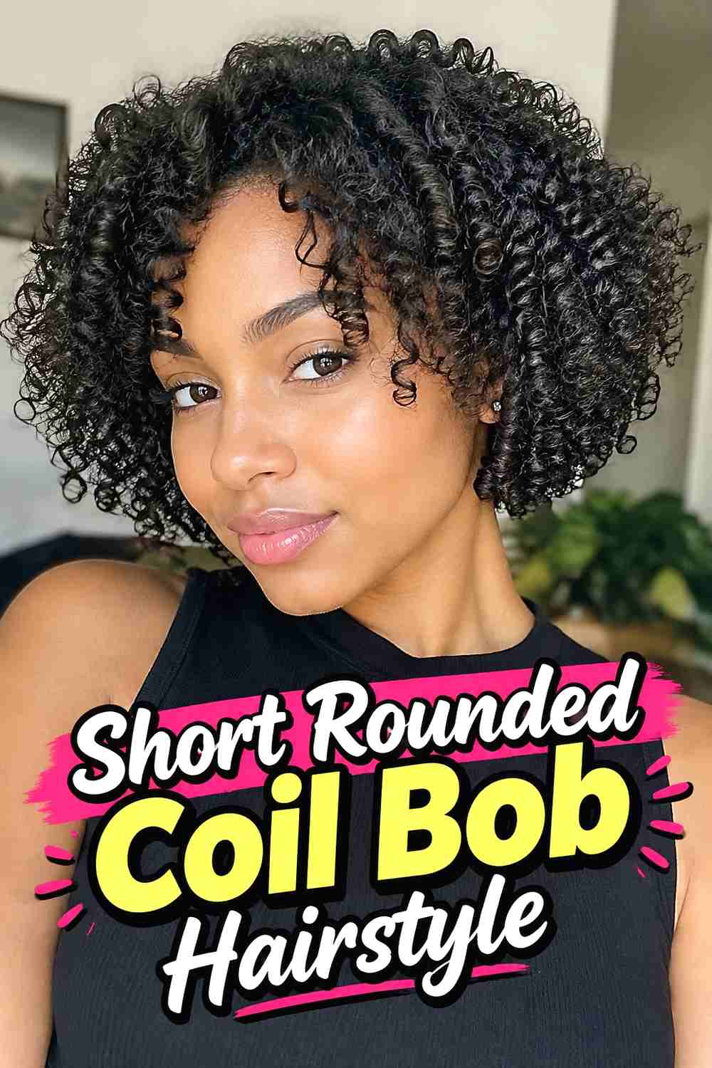 8. Short Rounded Coil Bob Hairstyle