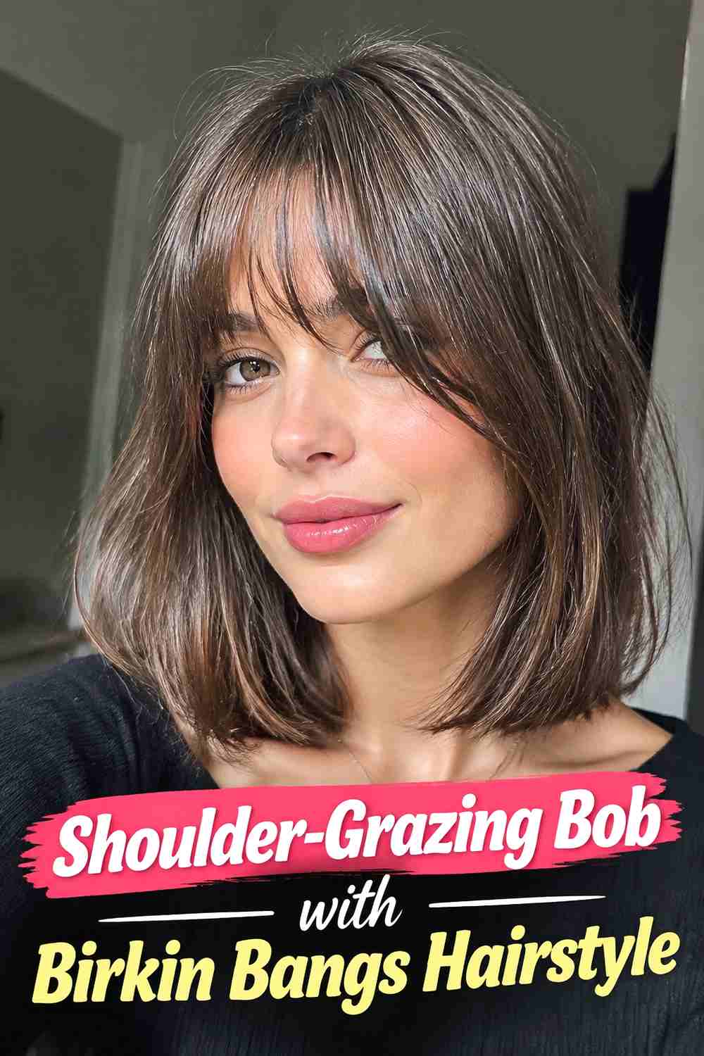 12. Shoulder Grazing Bob With Birkin Bangs Hairstyle