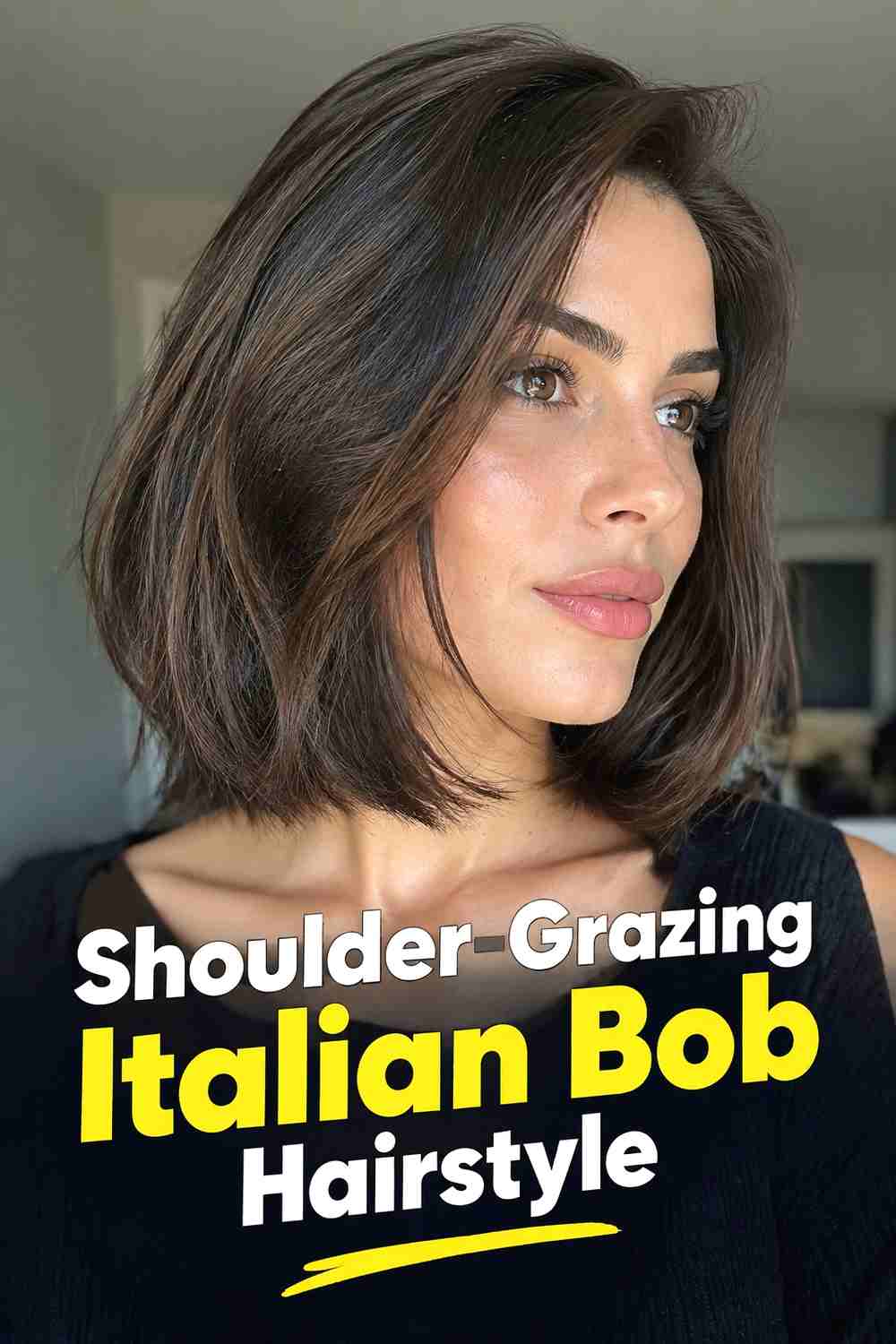 14. Shoulder Grazing Italian Bob Hairstyle