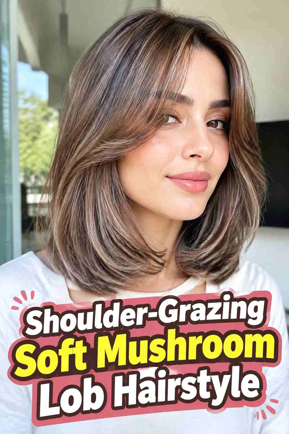 12. Shoulder Grazing Soft Mushroom Lob Hairstyle