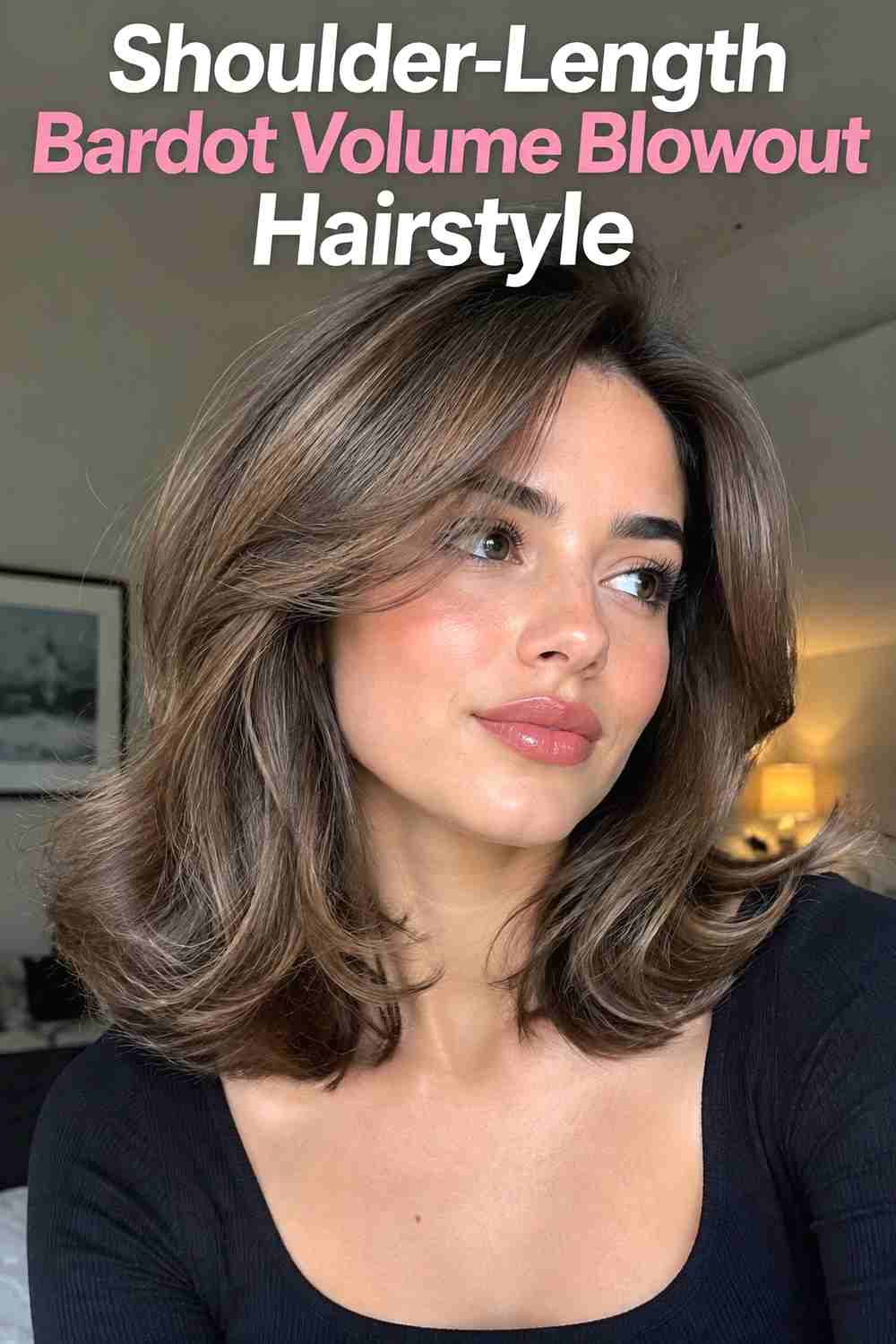 12. Shoulder Length Bardot Volume Blowout Hairstyle
