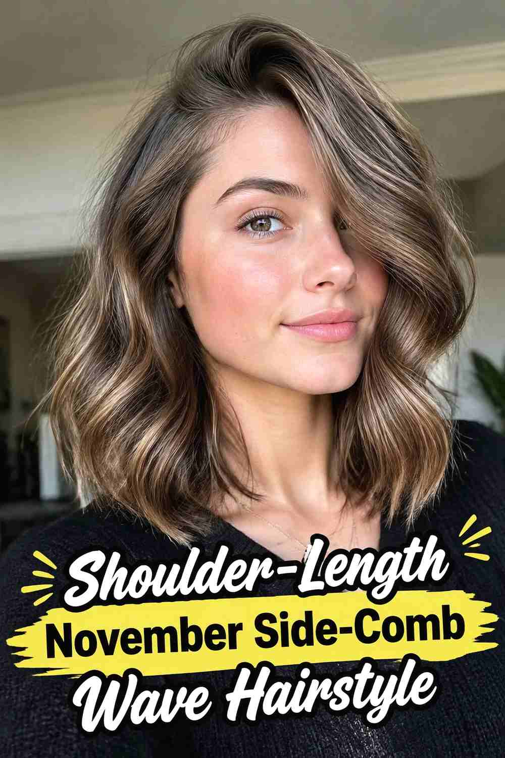 7. Shoulder Length November Side Comb Wave Hairstyle