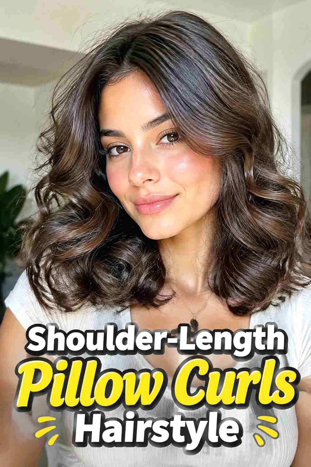 4. Shoulder Length Pillow Curls Hairstyle