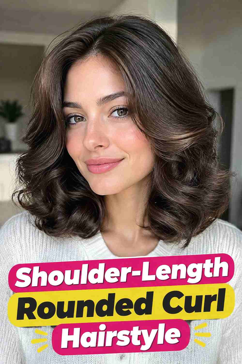 4. Shoulder Length Rounded Curl Hairstyle