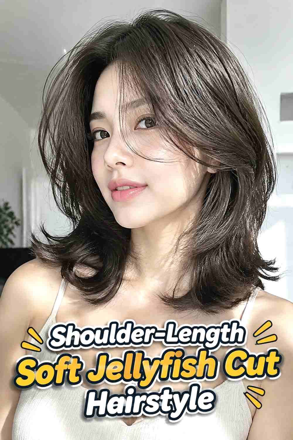 3. Shoulder Length Soft Jellyfish Cut Hairstyle