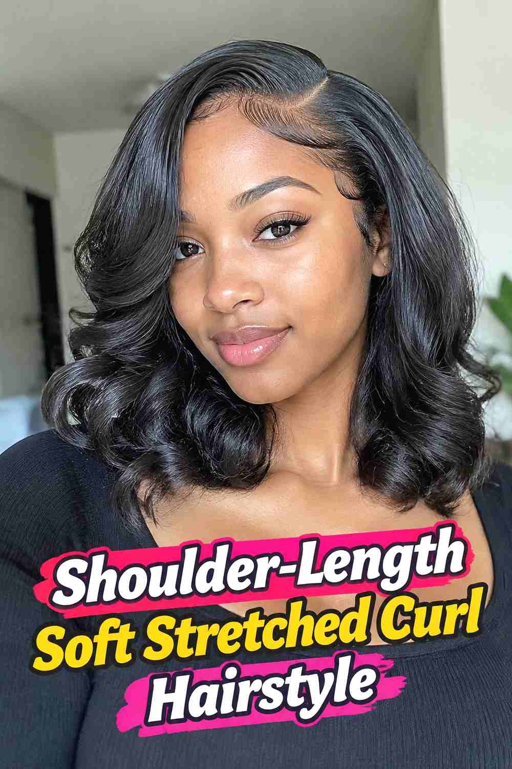 5. Shoulder Length Soft Stretched Curl Hairstyle