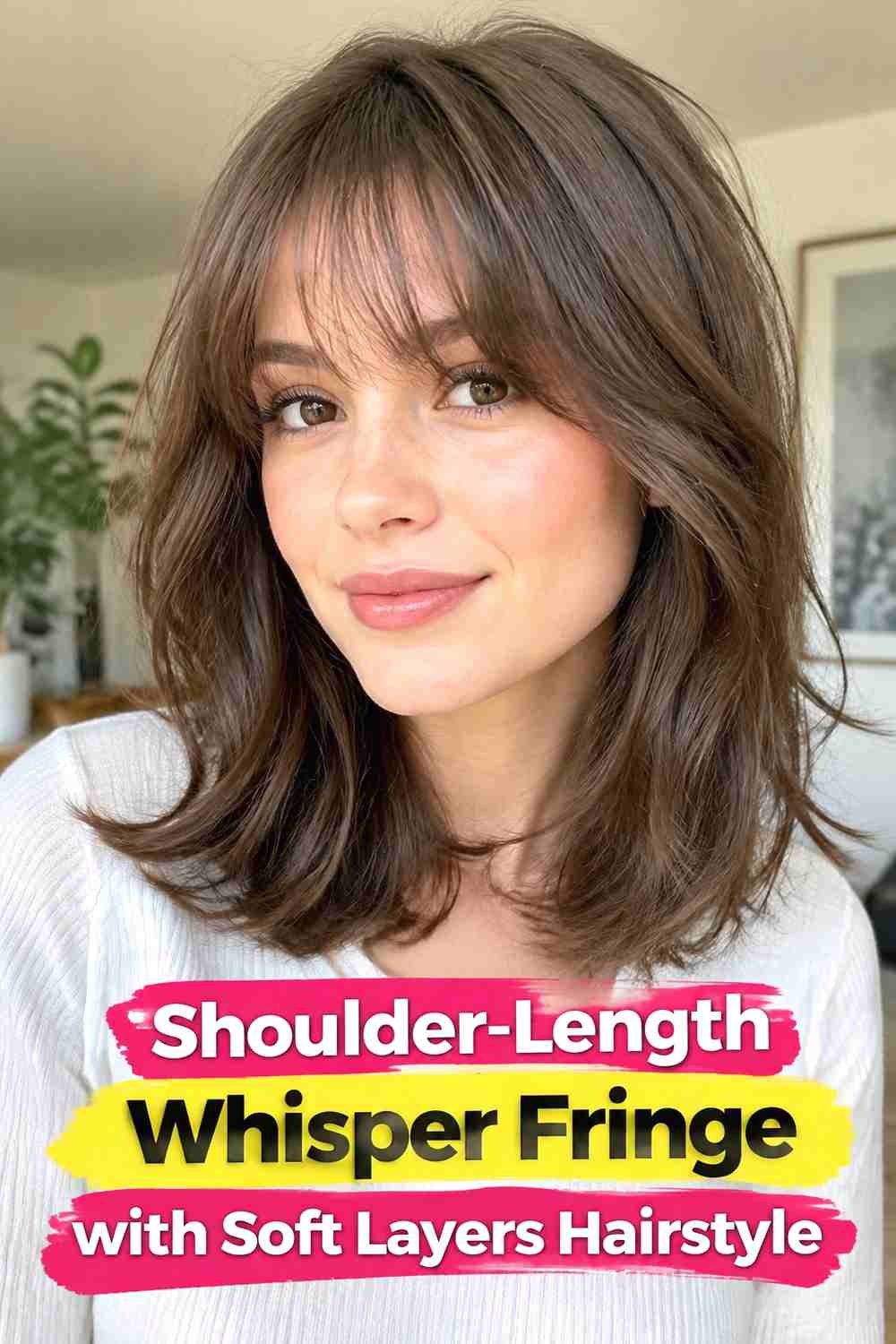 8. Shoulder Length Whisper Fringe With Soft Layers Hairstyle