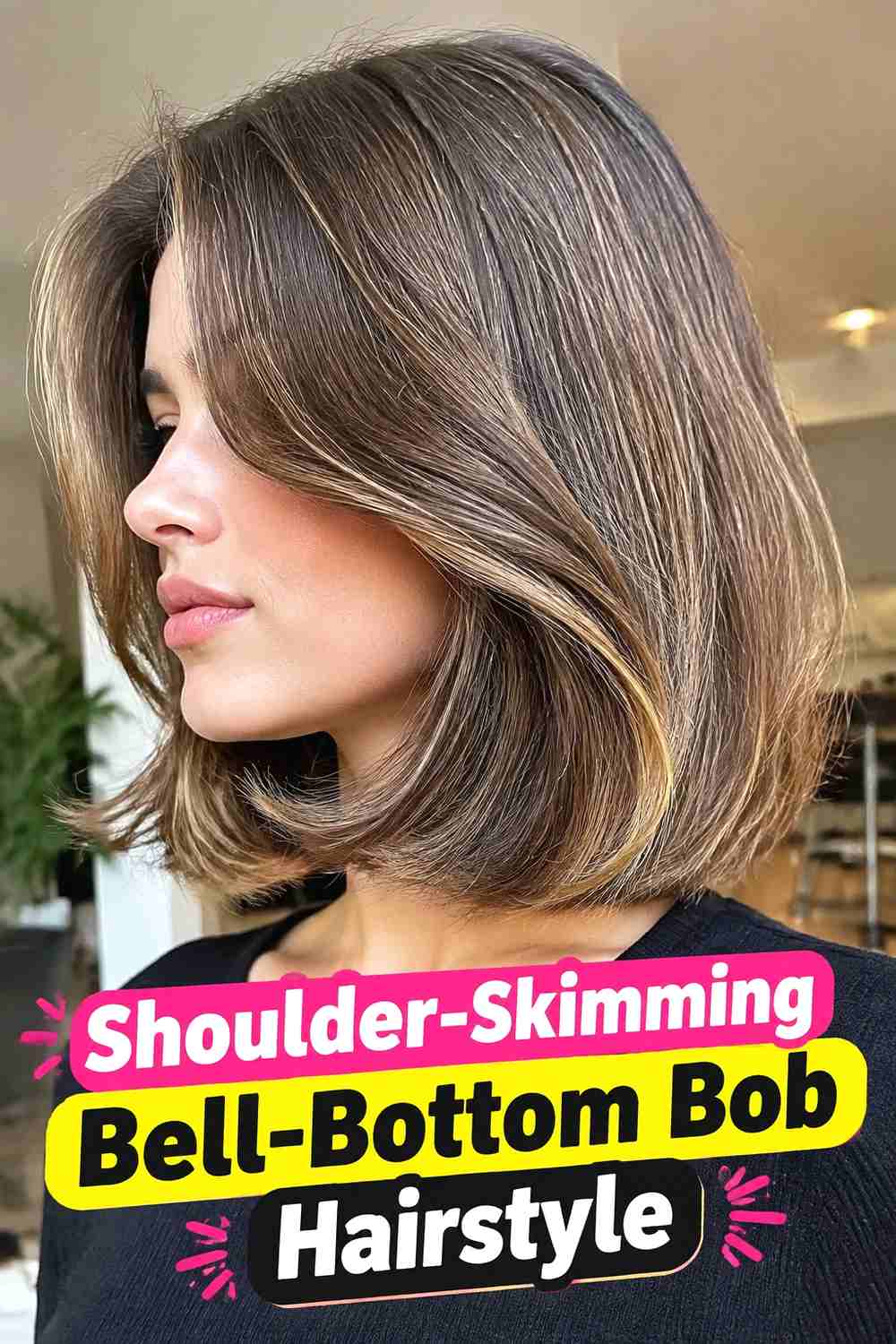 5. Shoulder Skimming Bell Bottom Bob Hairstyle