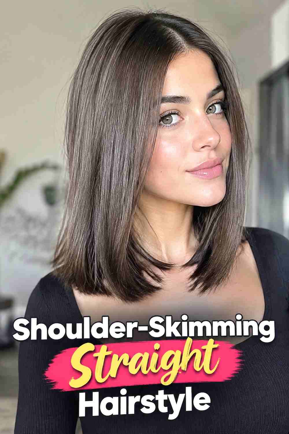 6. Shoulder Skimming Straight Hairstyle