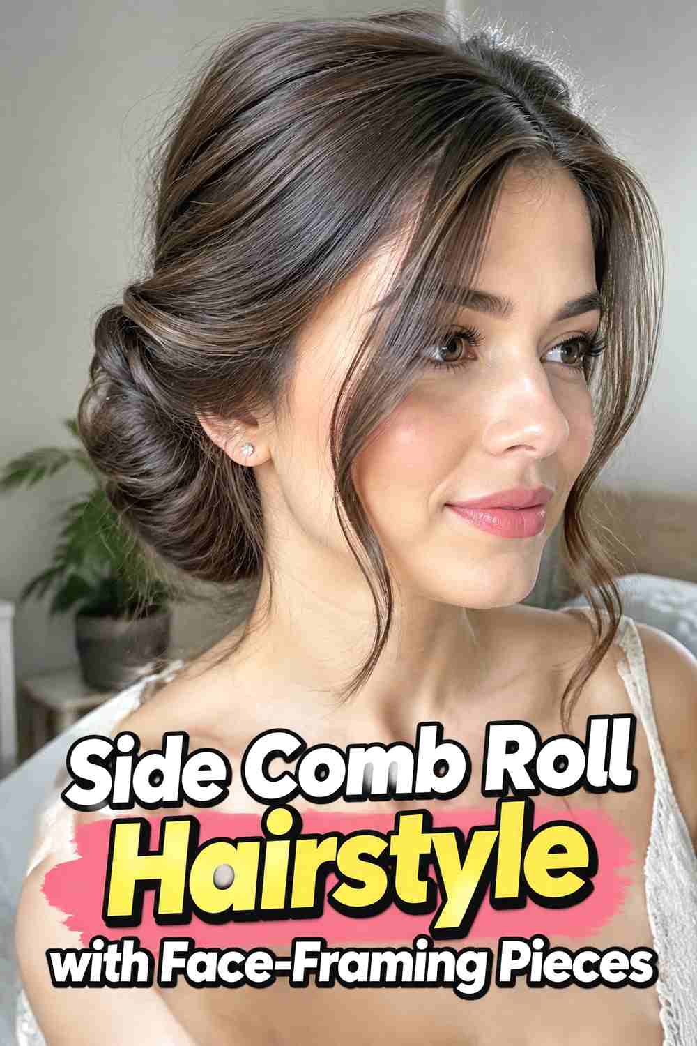 8. Side Comb Roll Hairstyle With Face Framing Pieces