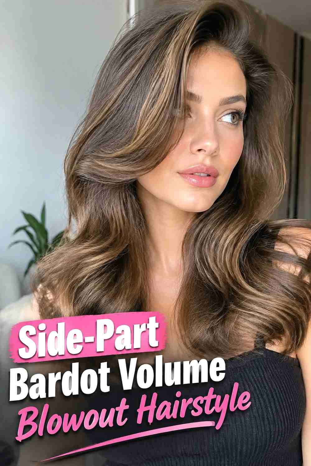 3. Side Part Bardot Volume Blowout Hairstyle
