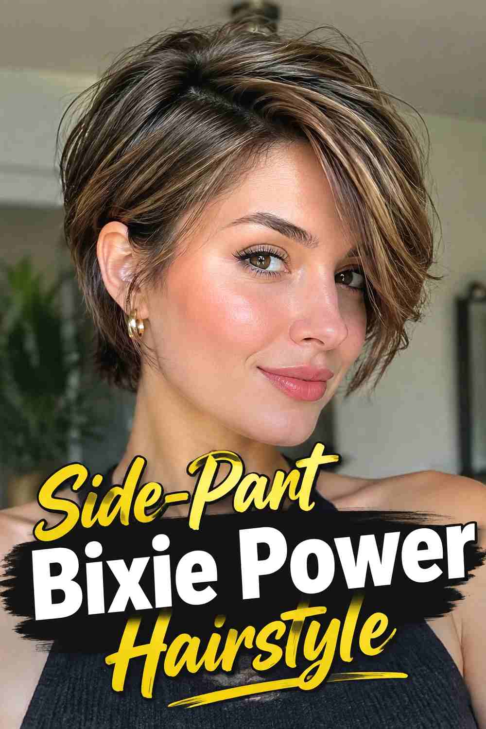 10. Side Part Bixie Power Hairstyle
