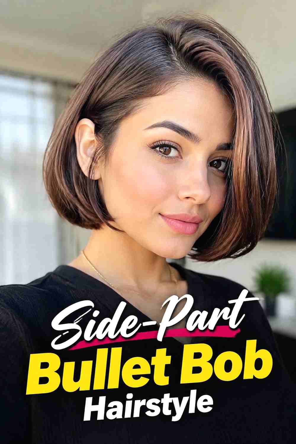 4. Side Part Bullet Bob Hairstyle