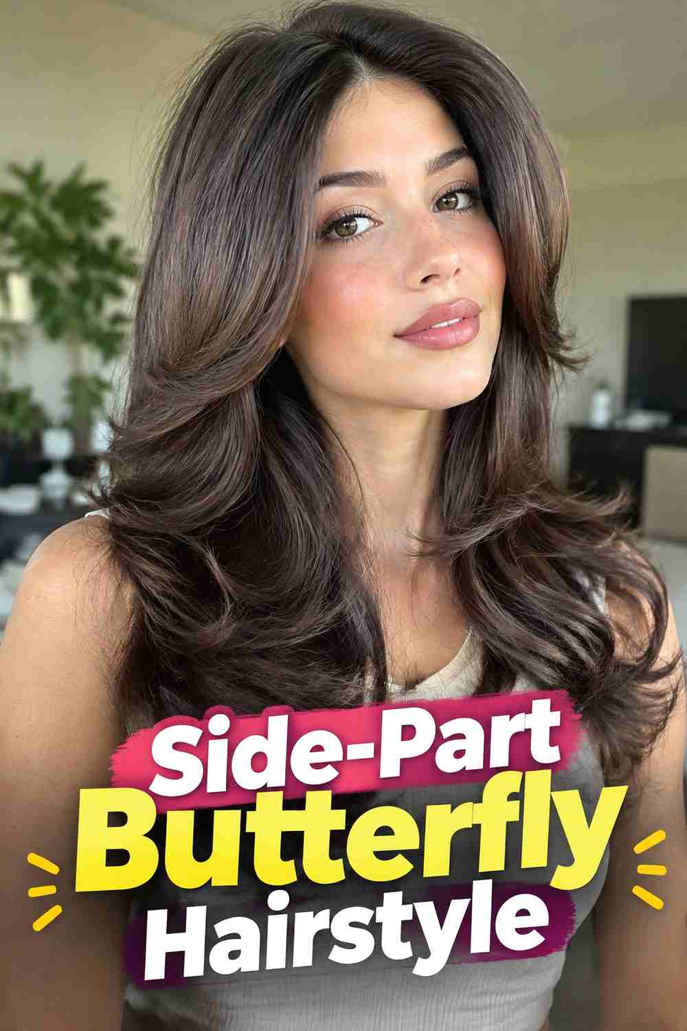8. Side Part Butterfly Hairstyle