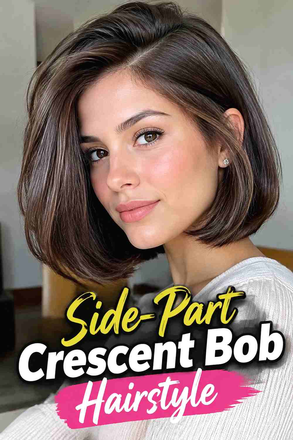5. Side Part Crescent Bob Hairstyle