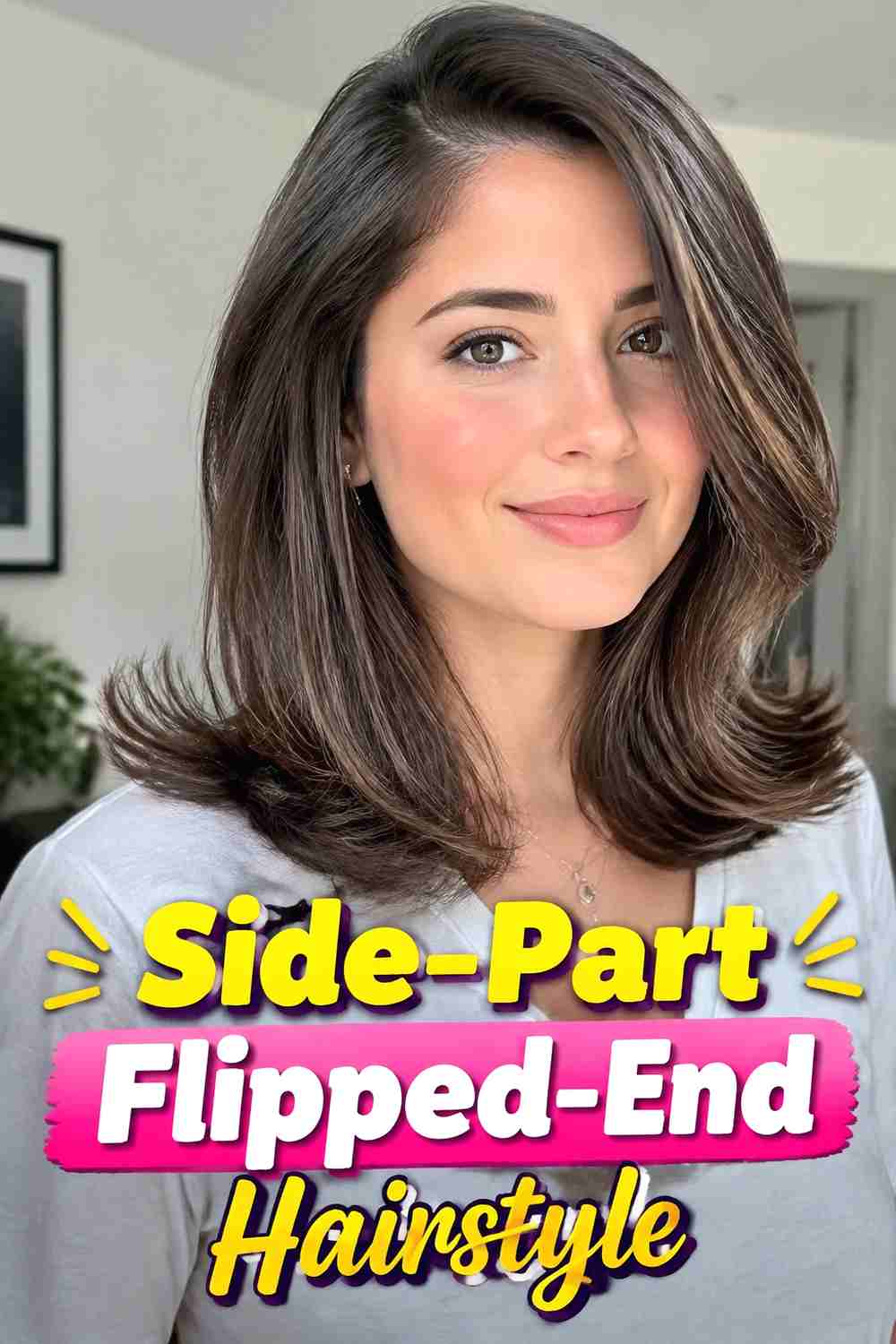 14. Side Part Flipped End Hairstyle