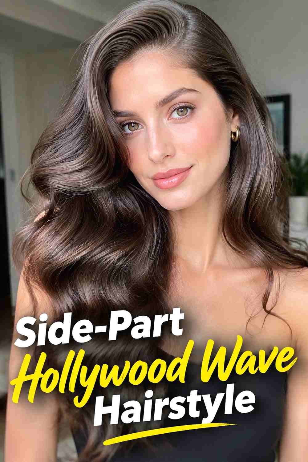 7. Side Part Hollywood Wave Hairstyle