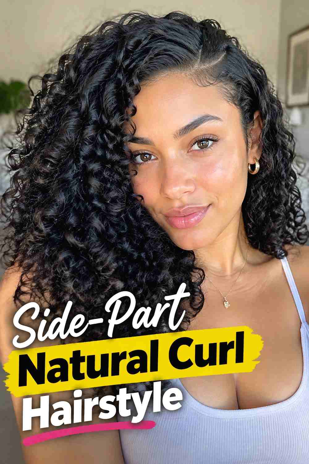 9. Side Part Natural Curl Hairstyle