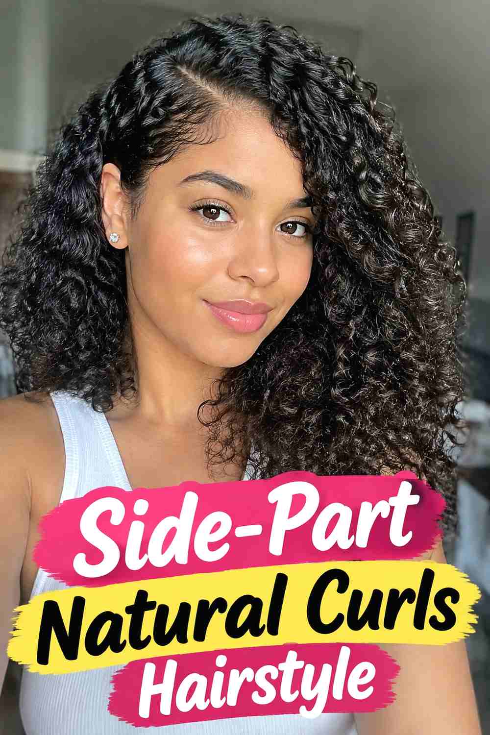 9. Side Part Natural Curls Hairstyle