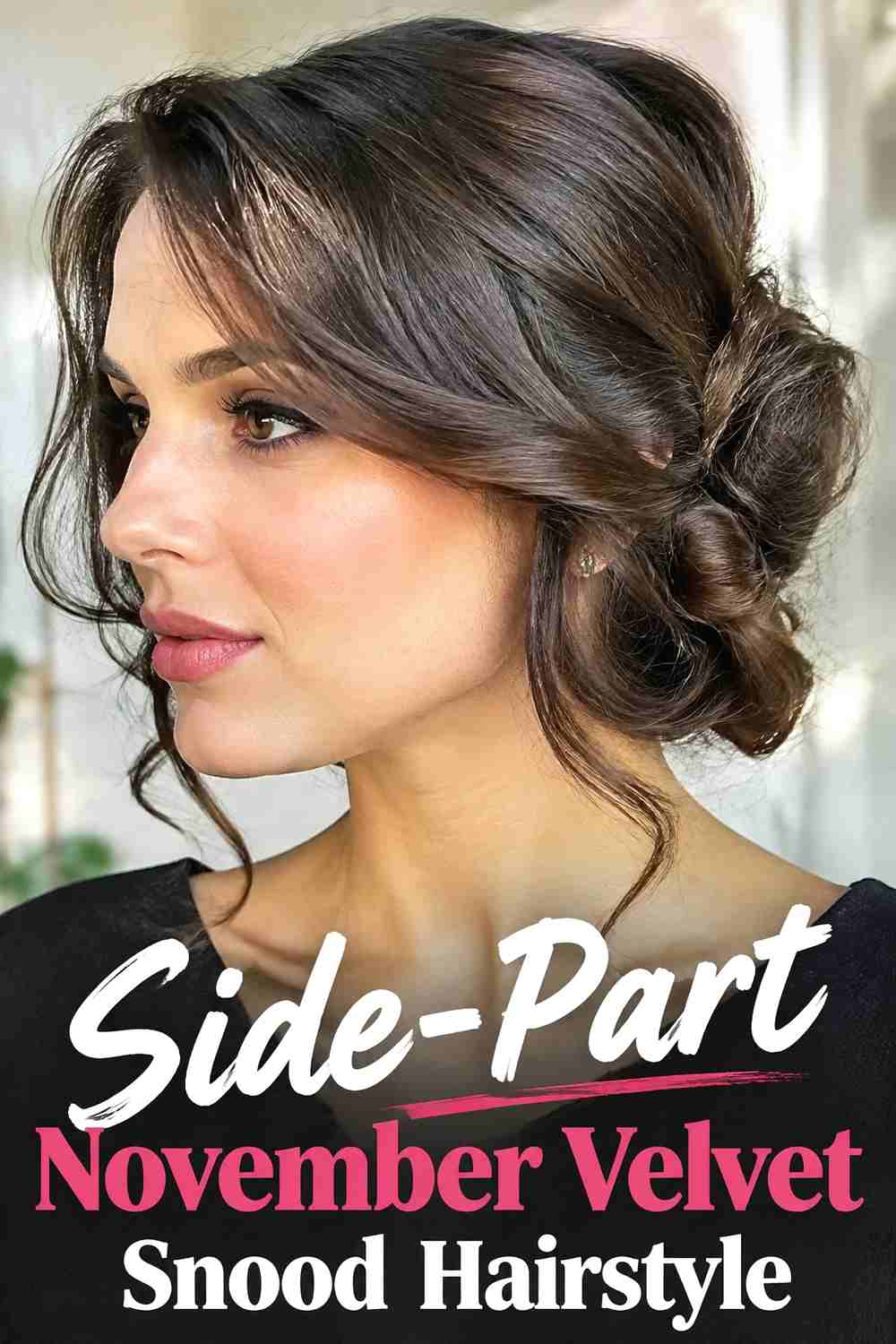 5. Side Part November Velvet Snood Hairstyle