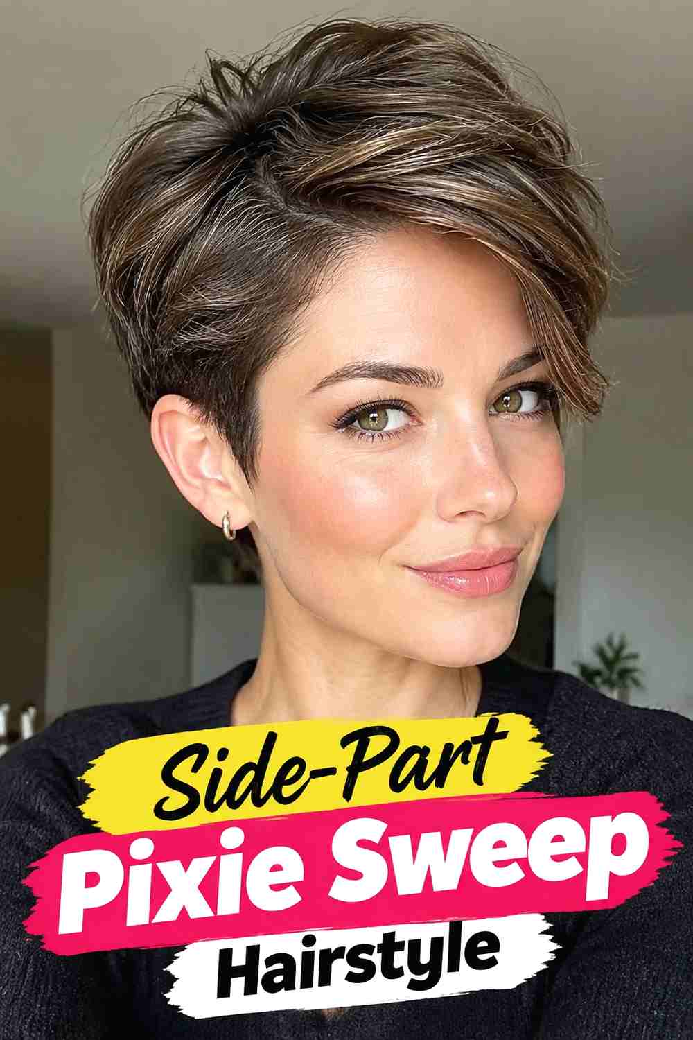11. Side Part Pixie Sweep Hairstyle